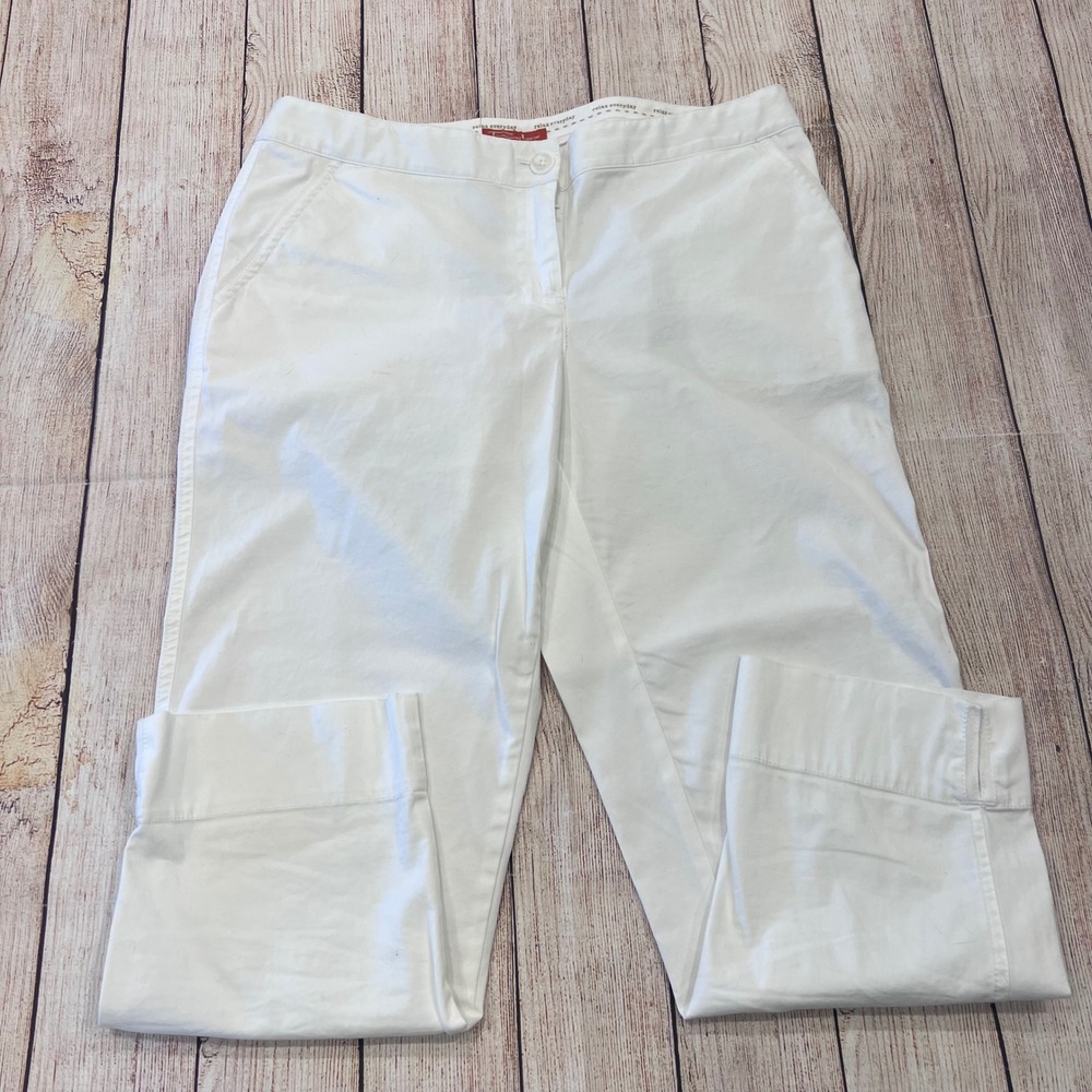 Tommy Bahama Relax Ellery Fit White Cotton Stretch Cropped Pants‎ Womens 4